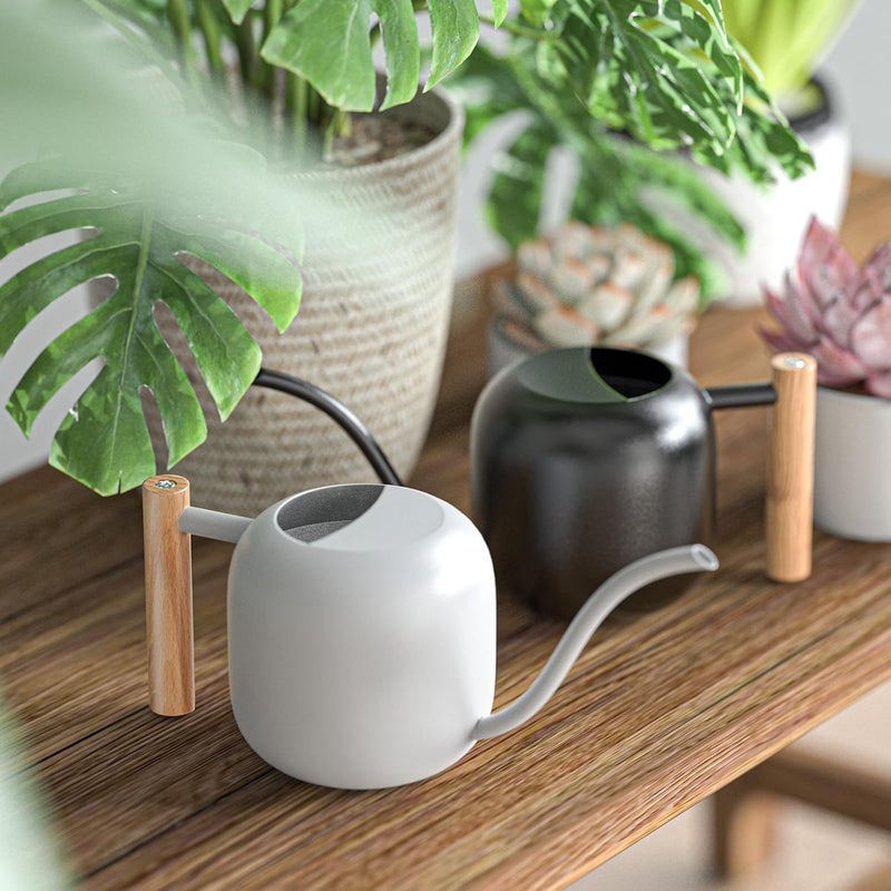 Green Moon Water Can Indoor Plant Black 1.2L/41oz with Long Spout Small Water Can Metal Watering Can Pot for Indoor House Plant Bonsai Outdoor Garden Flowers Decorative - Image 4